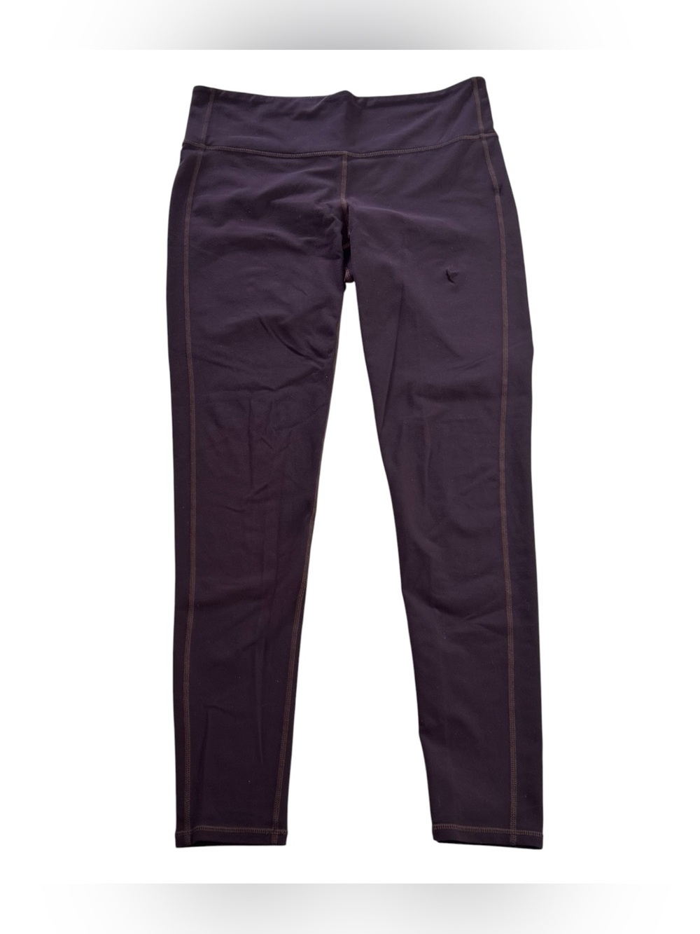 Athleta Women’s L Activewear Leggings Contrast Stitching Plum Purple Yoga 27.5”